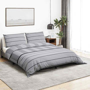 Set posteljine za poplun sivi 260 x 240 cm pamučni