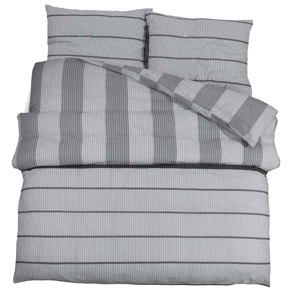 Set posteljine za poplun sivi 155x220 cm pamučni