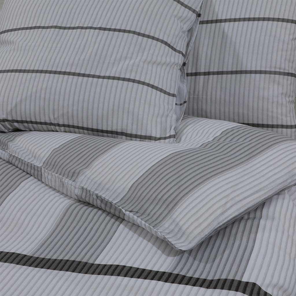 Set posteljine za poplun sivi 200x220 cm pamučni