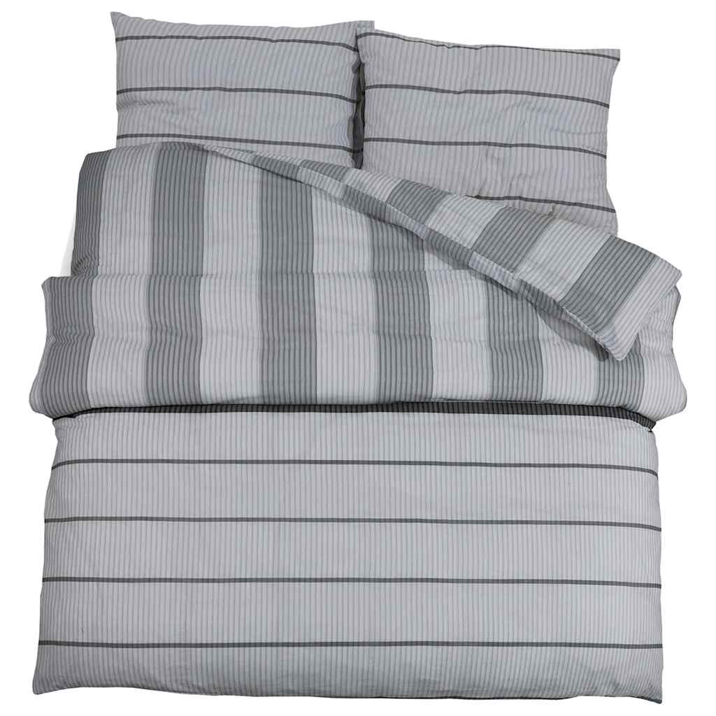 Set posteljine za poplun sivi 260x220 cm pamučni