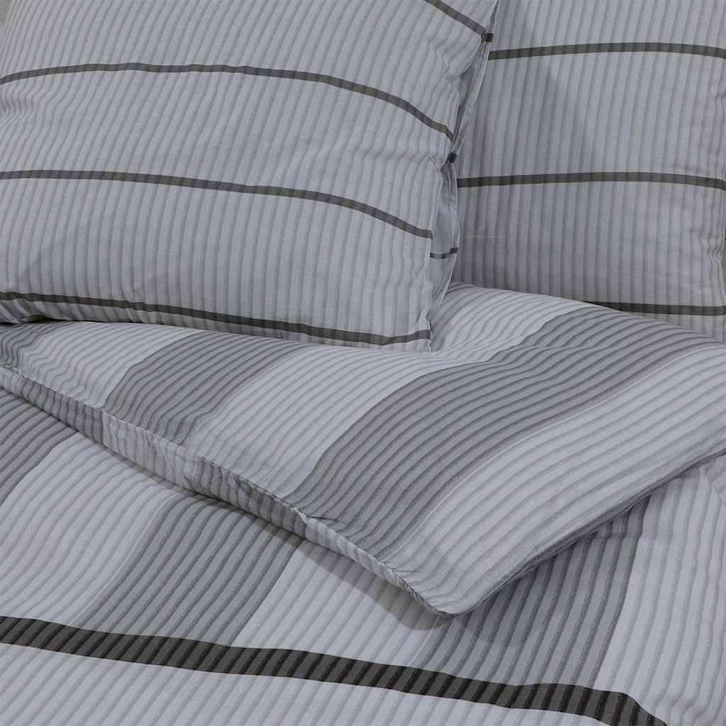 Set posteljine za poplun sivi 260x220 cm pamučni