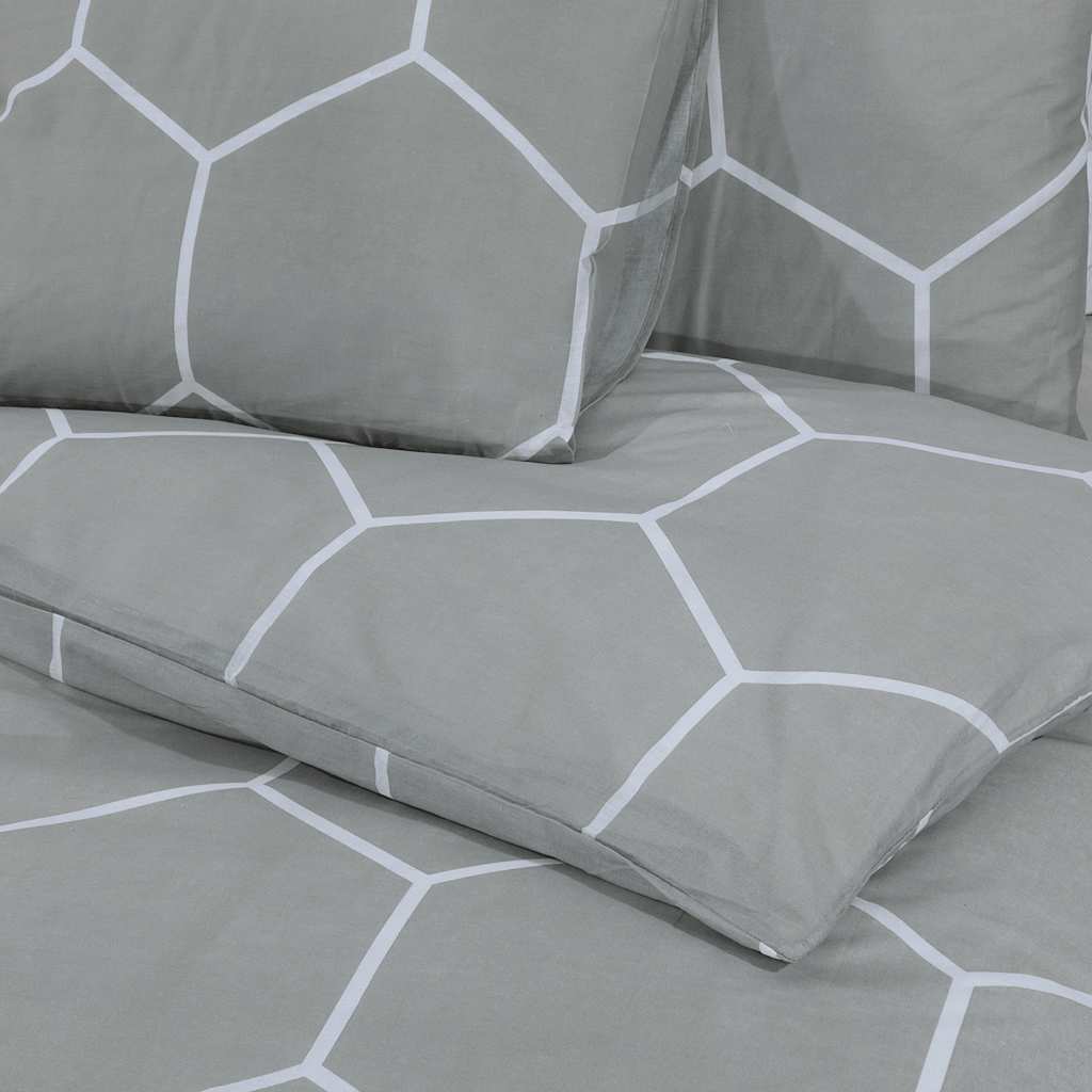 Set posteljine za poplun sivi 240x220 cm pamučni