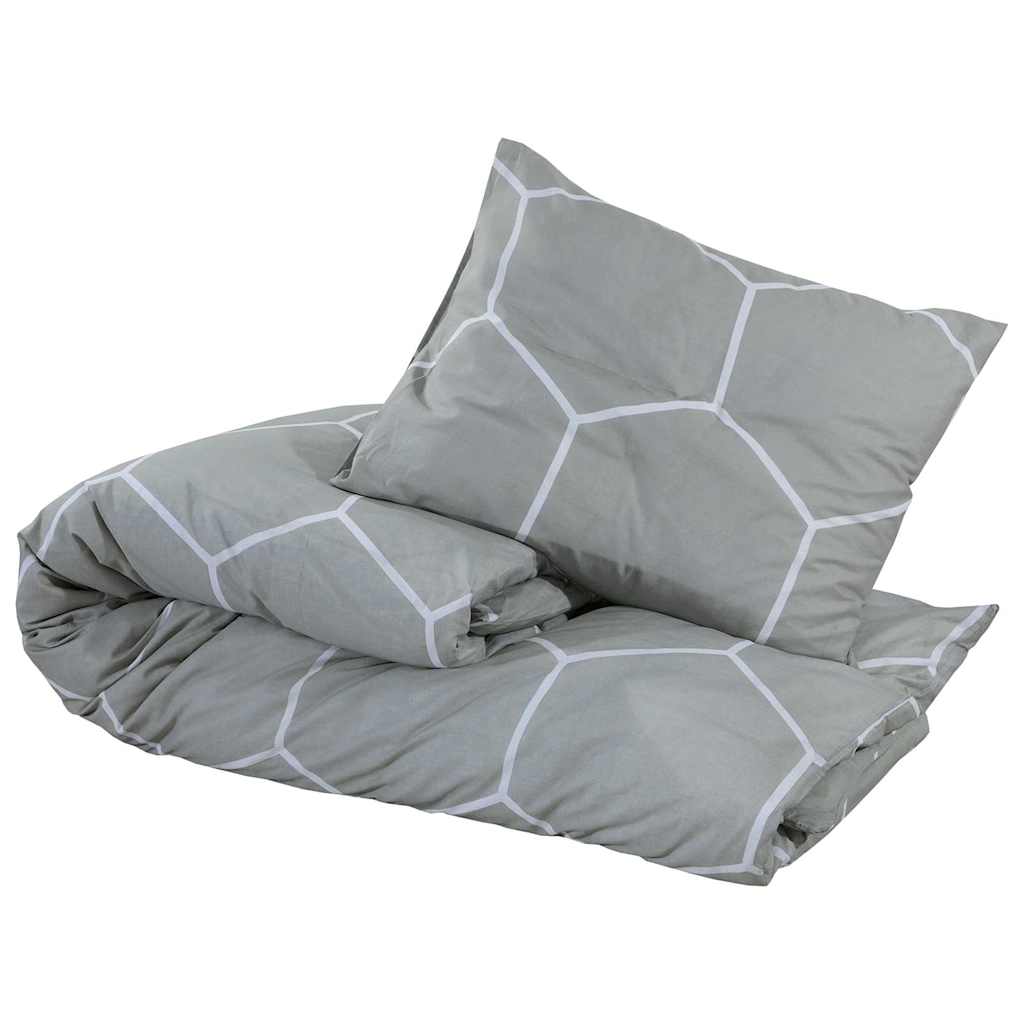 Set posteljine za poplun sivi 225x220 cm pamučni