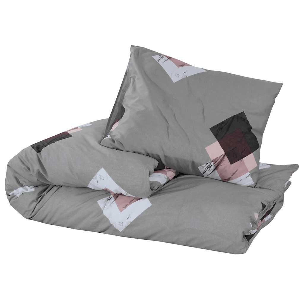 Set posteljine za poplun sivi 260x220 cm pamučni