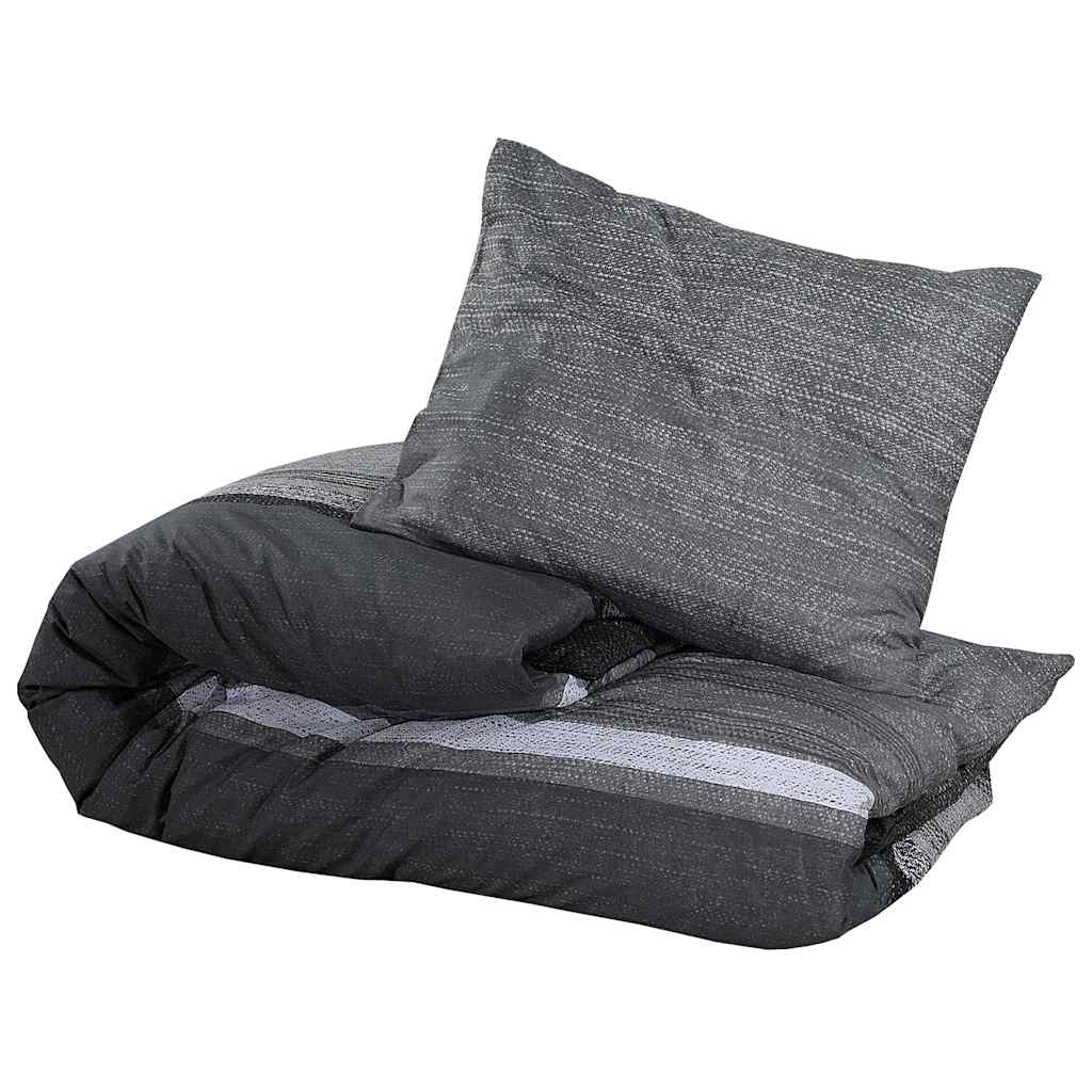 Set posteljine za poplun tamnosivi 260 x 240 cm pamučni