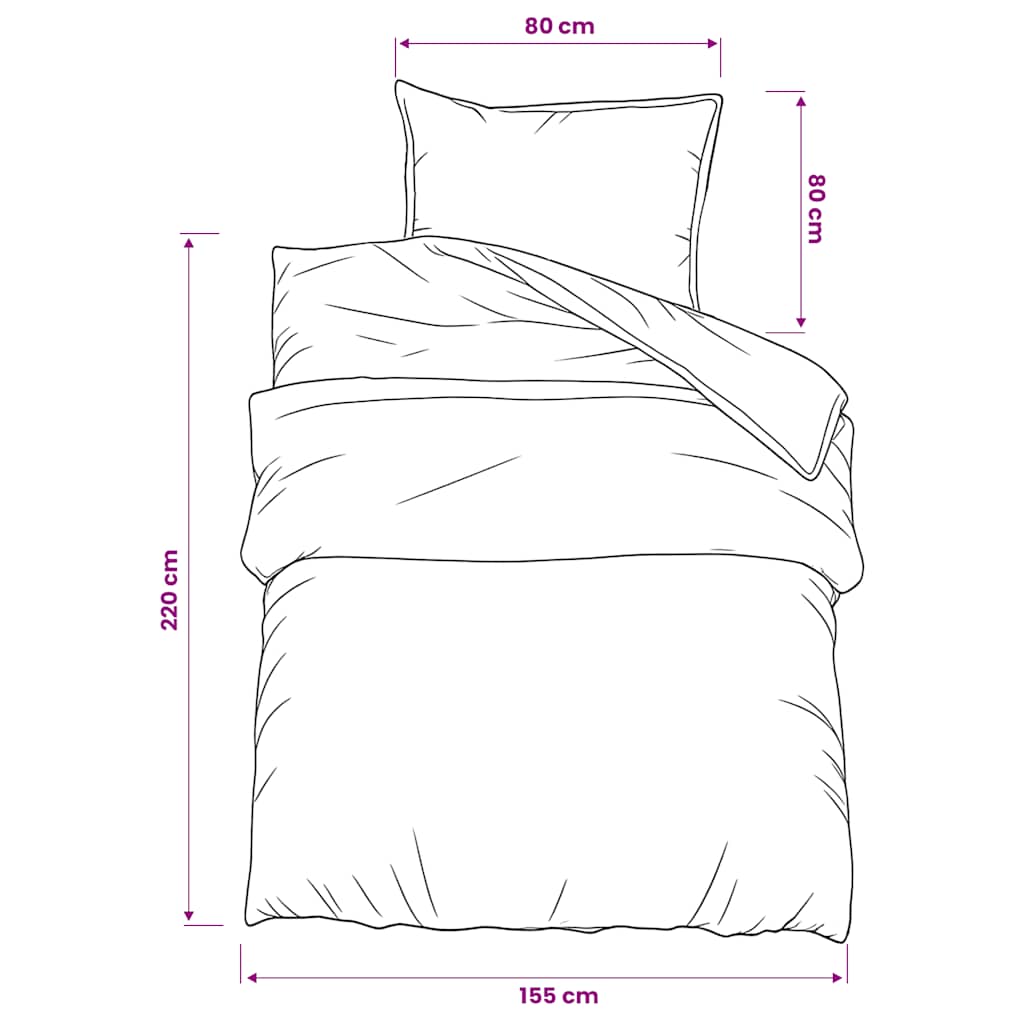 Set posteljine za poplun tamnosivi 155x220 cm pamučni
