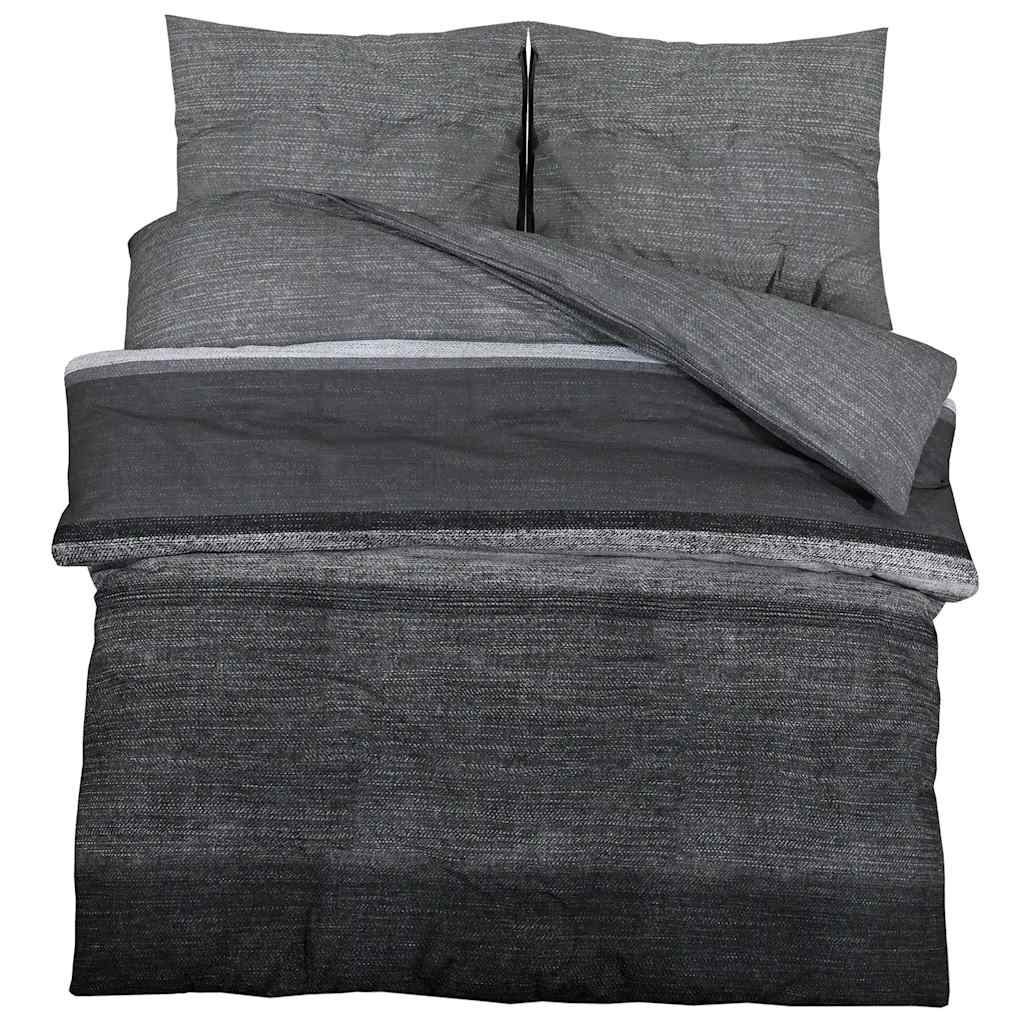 Set posteljine za poplun tamnosivi 200x220 cm pamučni