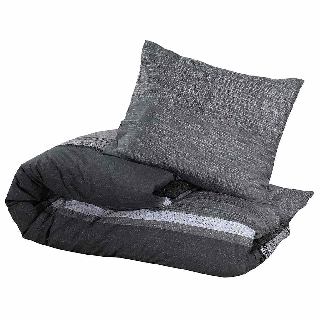 Set posteljine za poplun tamnosivi 200x220 cm pamučni