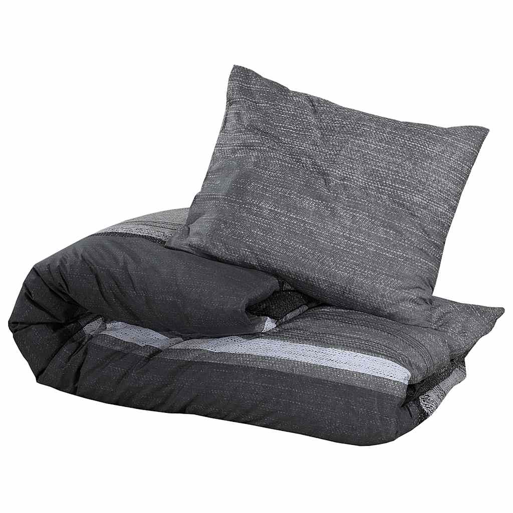 Set posteljine za poplun tamnosivi 225x220 cm pamučni