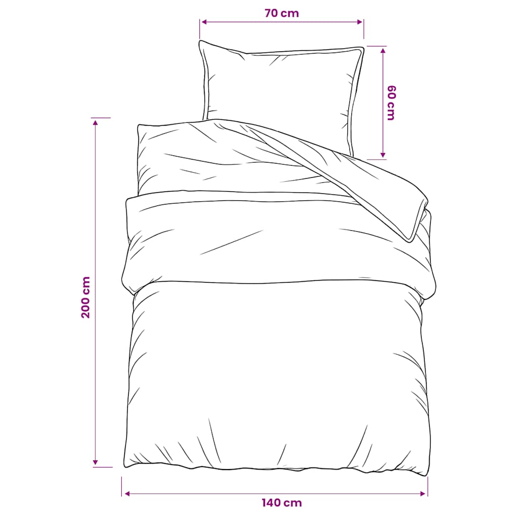 Set posteljine za poplun crno-bijeli 140x200 cm pamučni