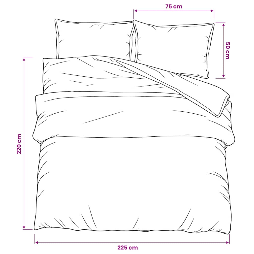 Set posteljine za poplun crno-bijeli 225x220 cm pamučni