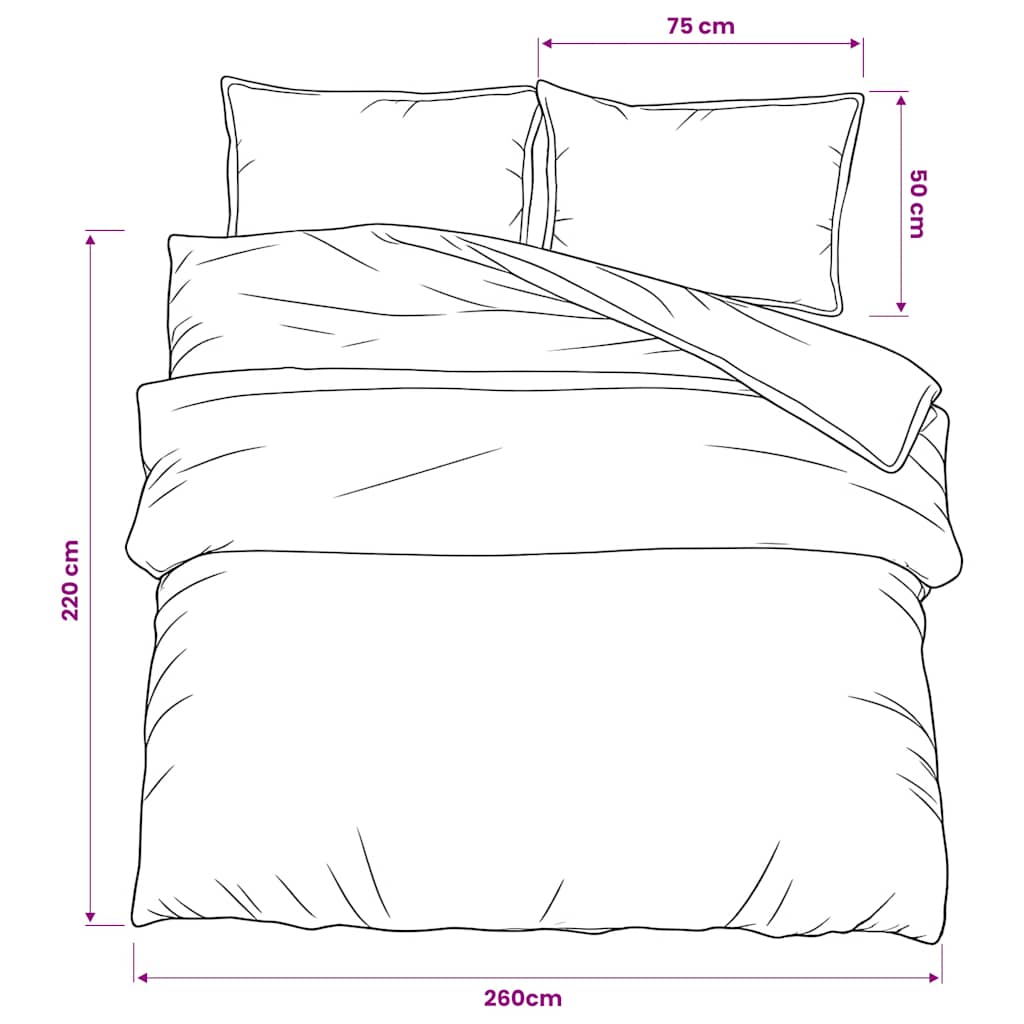 Set posteljine za poplun crno-bijeli 260 x 220 cm pamučni