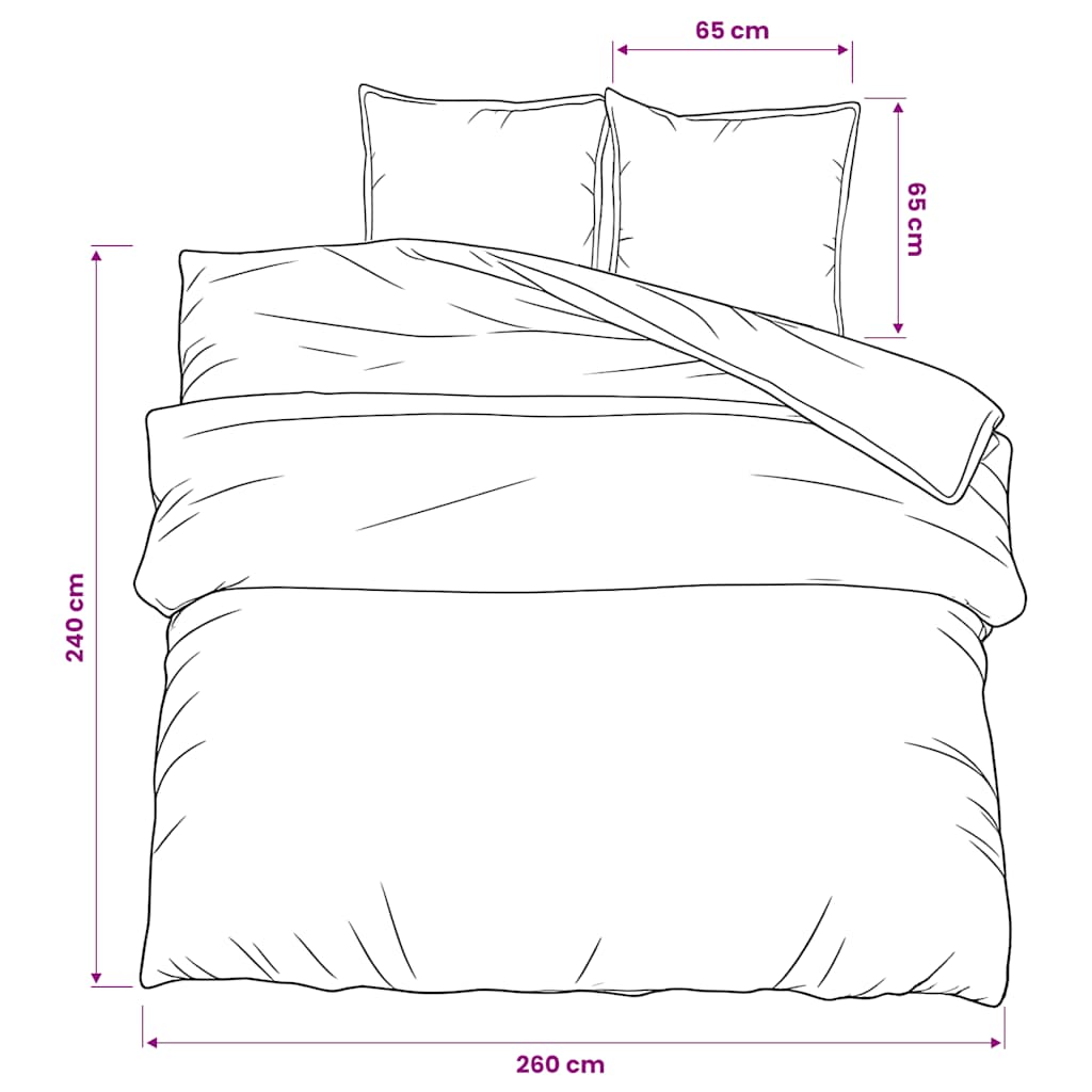 Set posteljine za poplun ružičasti 260 x 240 cm pamučni