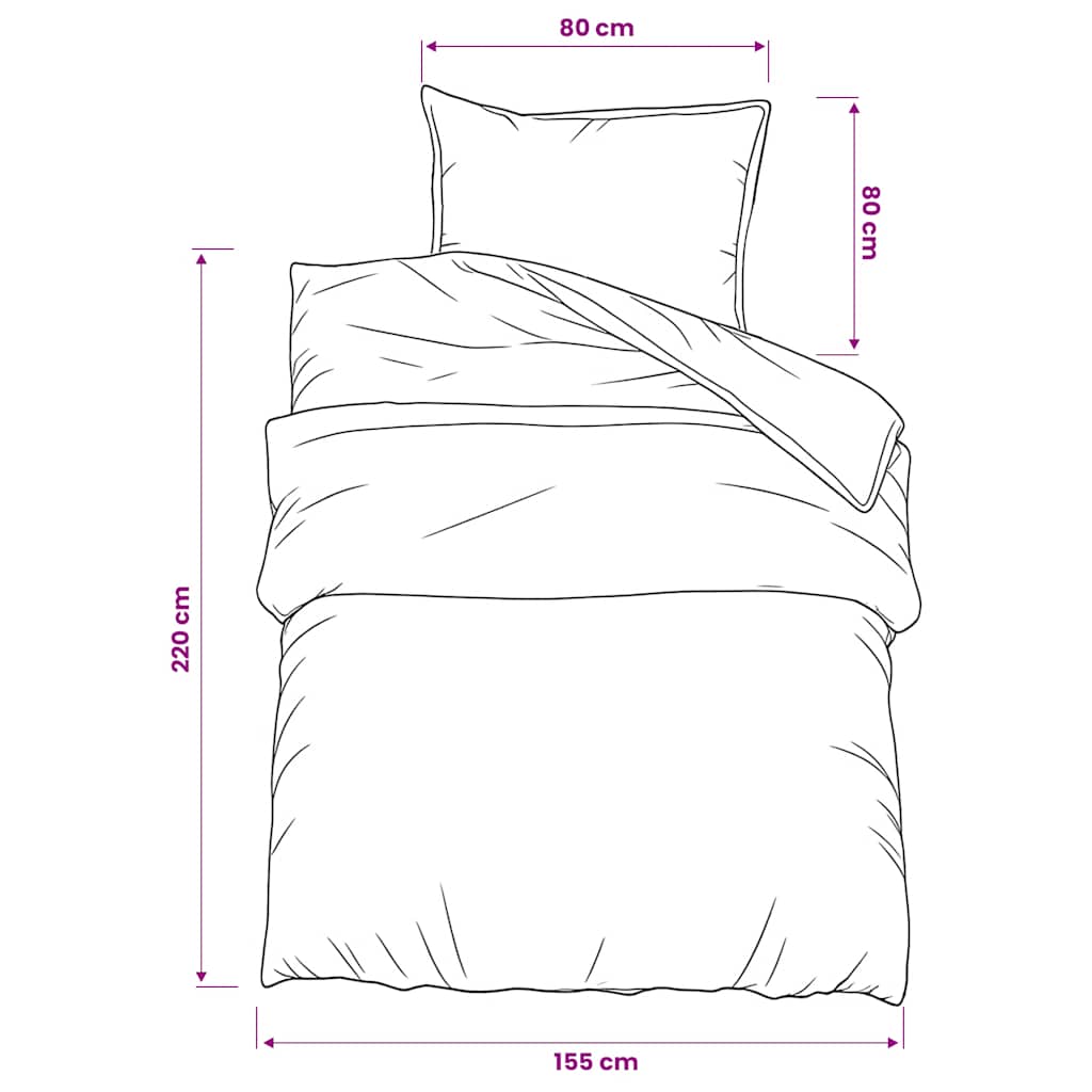 Set posteljine za poplun ružičasti 135 x 200 cm pamučni