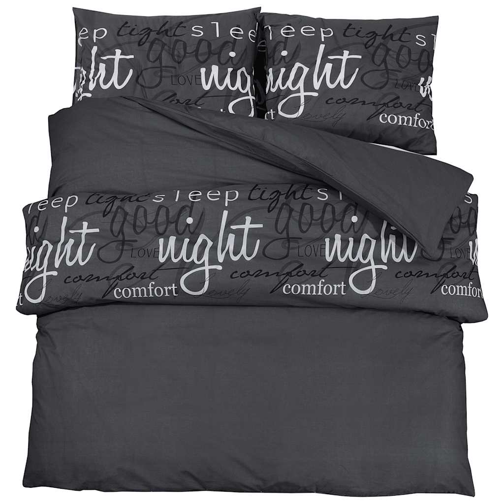 Set posteljine za poplun crna 200x220 cm pamučni