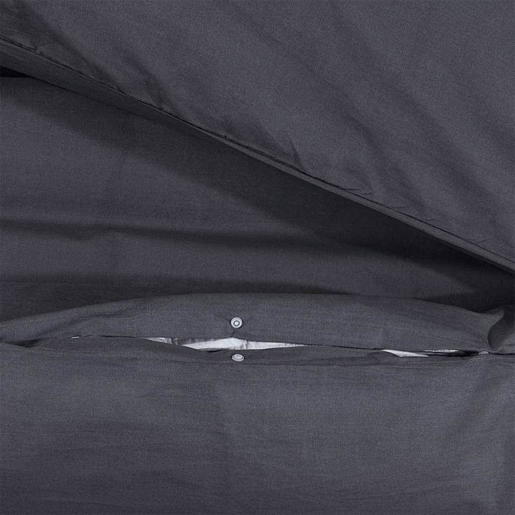 Set posteljine za poplun crna 225x220 cm pamučni