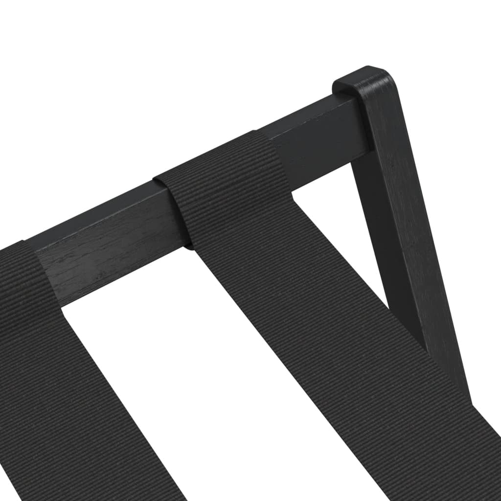 Stalak za prtljagu crni 68 x 38 x 58 cm od bambusa