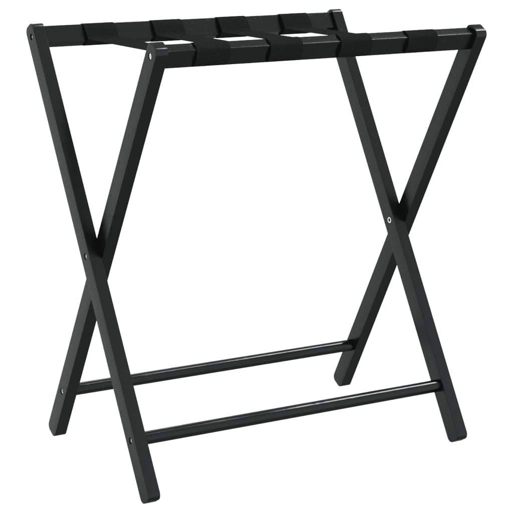 Stalak za prtljagu crni 68,5 x 38 x 58 cm od bambusa
