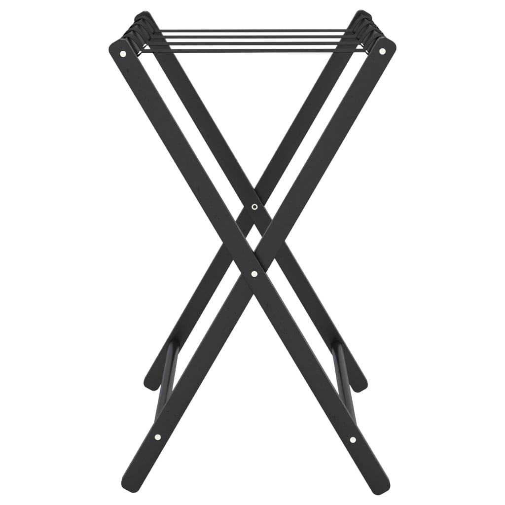 Stalak za prtljagu crni 68,5 x 38 x 58 cm od bambusa