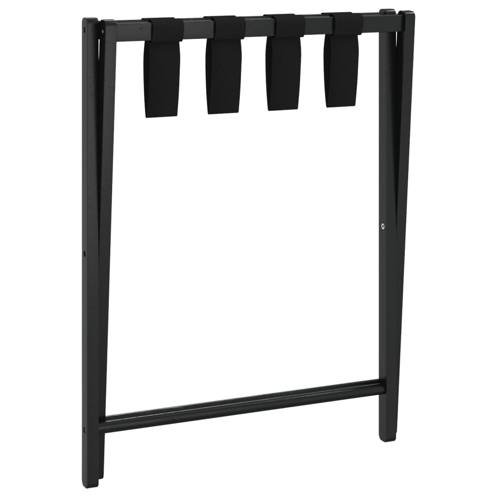 Stalak za prtljagu crni 68,5 x 38 x 58 cm od bambusa