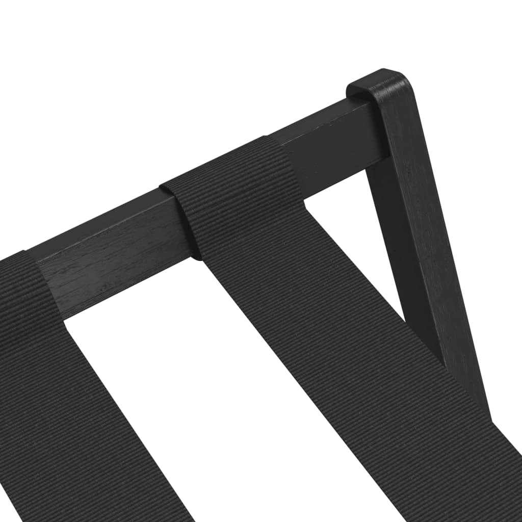 Stalak za prtljagu crni 68,5 x 38 x 58 cm od bambusa