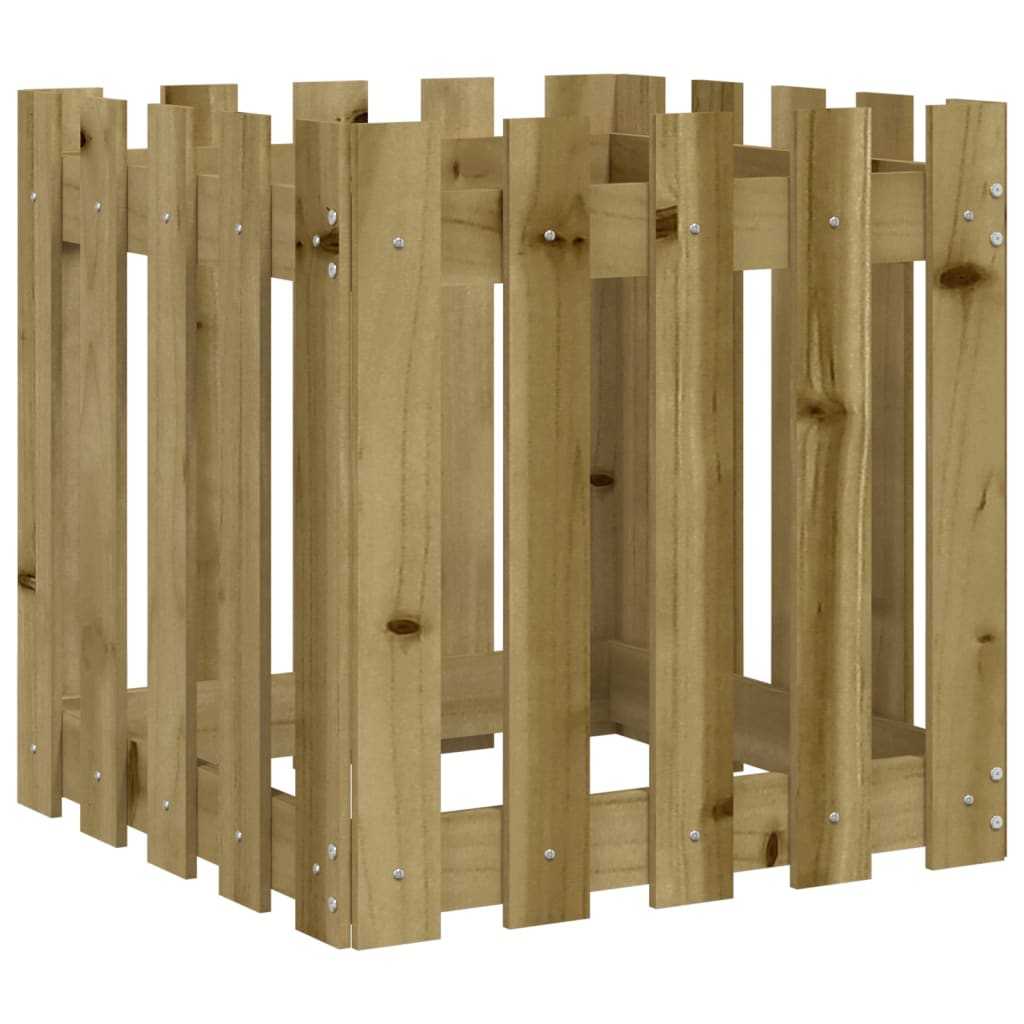 Vrtna sadilica s izgledom ograde 50x50x50 cm od borovine