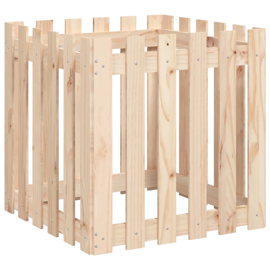 Vrtna sadilica s izgledom ograde 60x60x60 cm od borovine