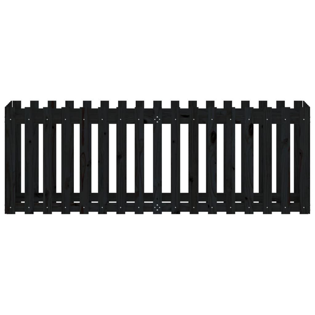 Povišena vrtna gredica crna 200x50x70 cm masivna borovina