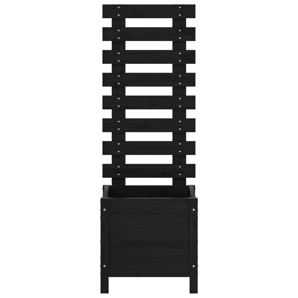 Vrtna sadilica sa stalkom crna 39x39,5x114 cm masivna borovina