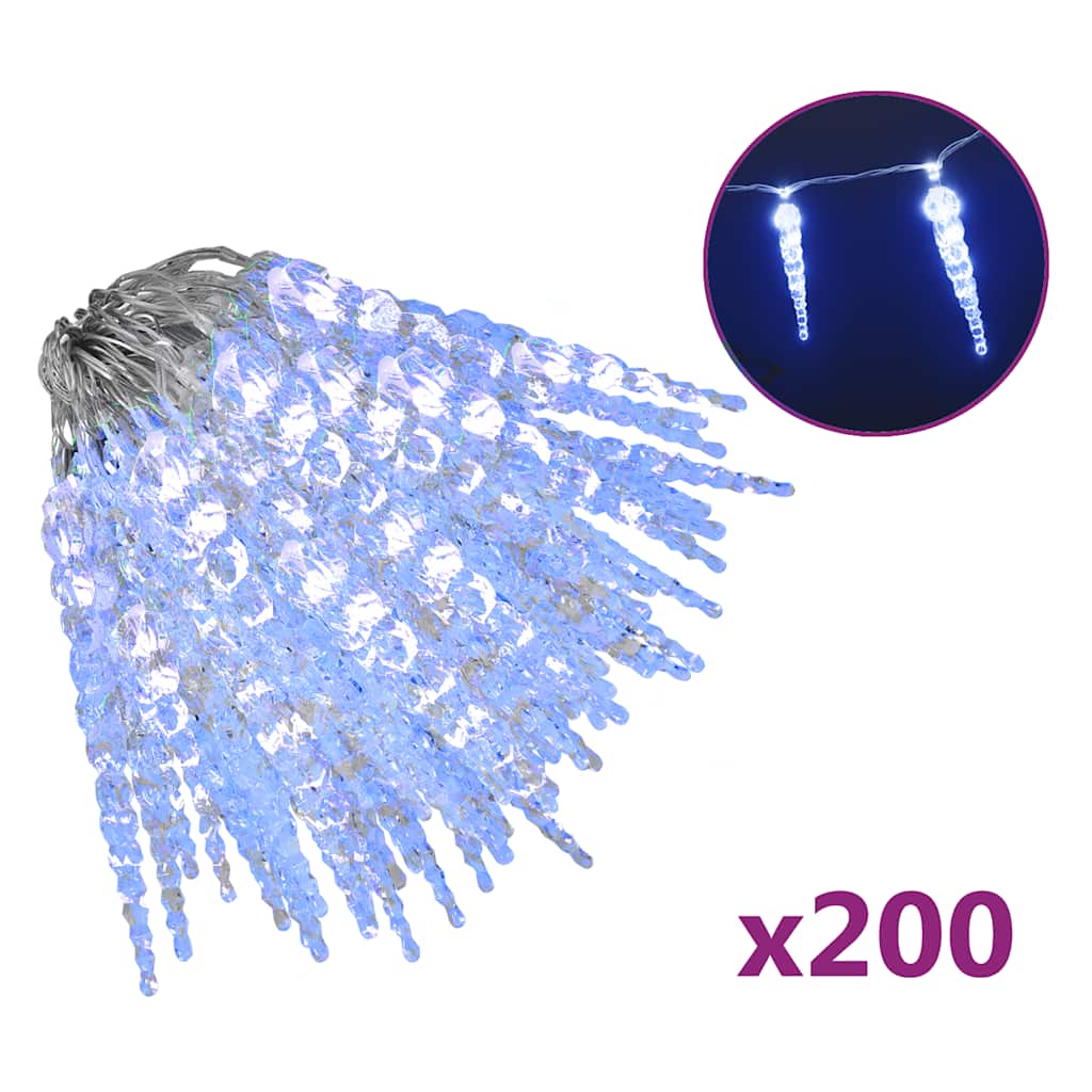Božićna svjetla sige 200 LED plava 20 m akrilna PVC