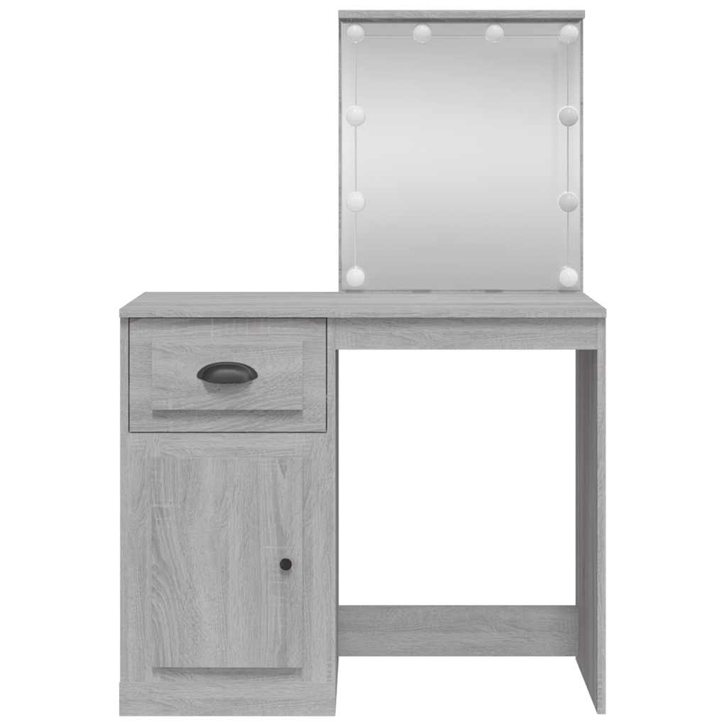 Toaletni stolić s LED svjetlima sivog sonome 90x42x132,5 cm