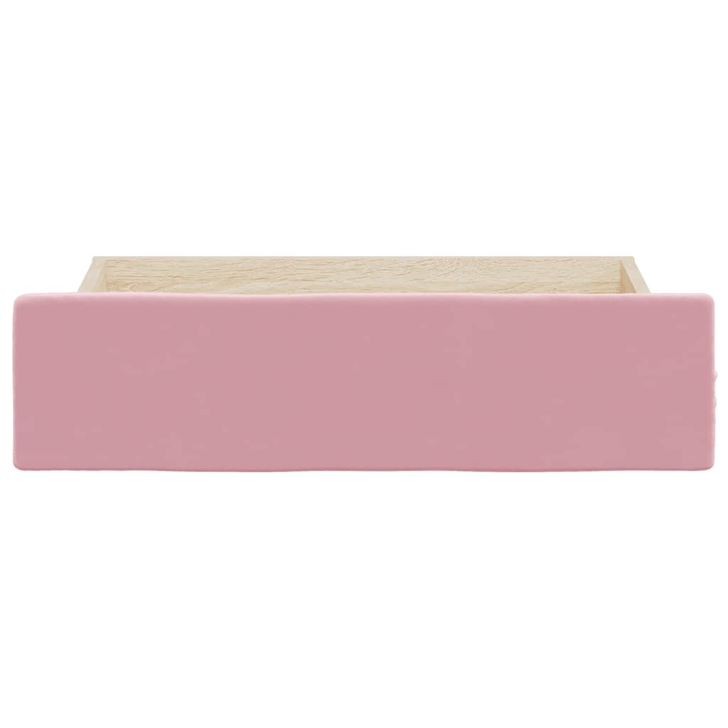 Ladice za krevet 2 kom ružičaste konstruirano drvo i baršun