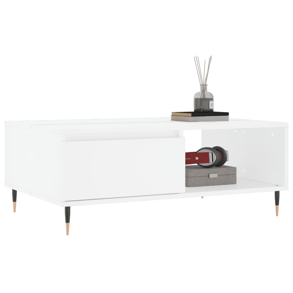 Stolić za kavu bijeli 90 x 60 x 35 cm od konstruiranog drva