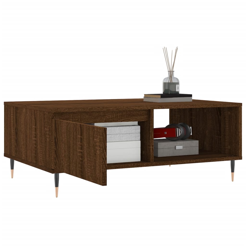 Stolić za kavu smeđa boja hrasta 90x60x35 cm konstruirano drvo