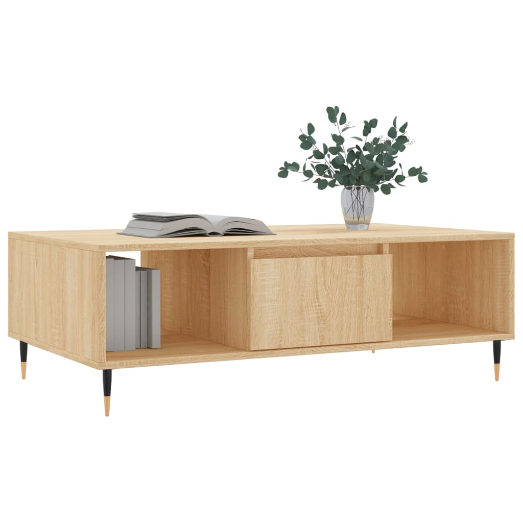 Stolić za kavu boja hrasta 104 x 60 x 35 cm konstruirano drvo