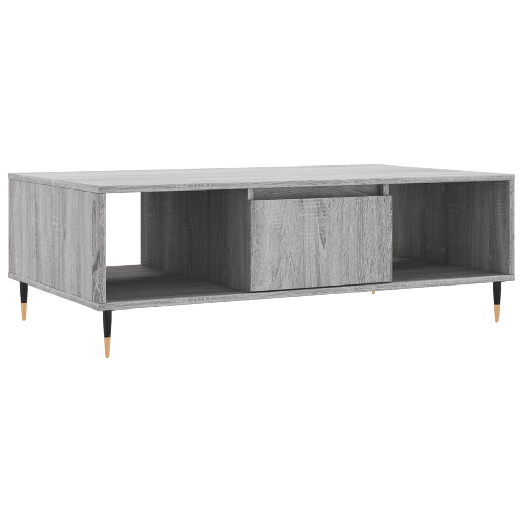 Stolić za kavu siva boja hrasta 104x60x35 cm konstruirano drvo
