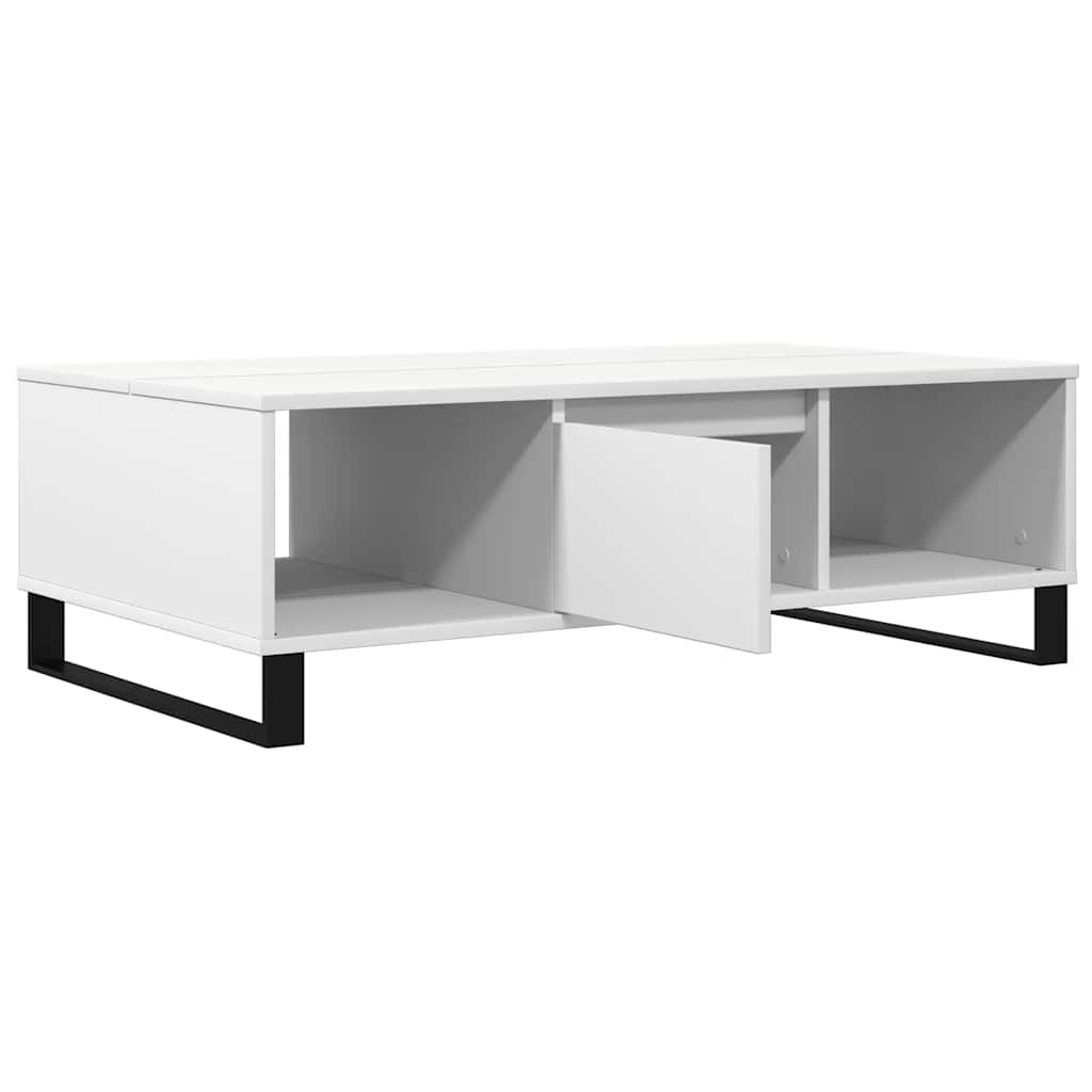 Stolić za kavu bijeli 104 x 60 x 35 cm od konstruiranog drva