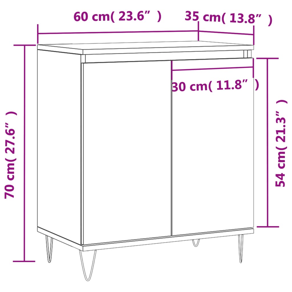 Komoda siva boja betona 60x35x70 cm od konstruiranog drva