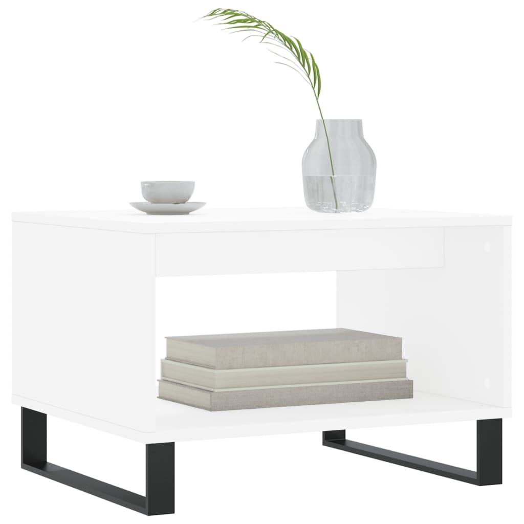 Stolić za kavu bijeli 60 x 50 x 40 cm od konstruiranog drva