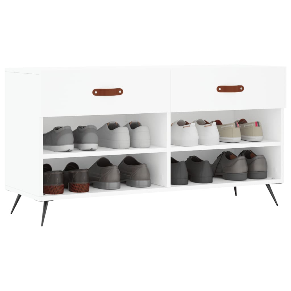 Klupa za cipele bijela 102 x 35 x 55 cm od konstruiranog drva