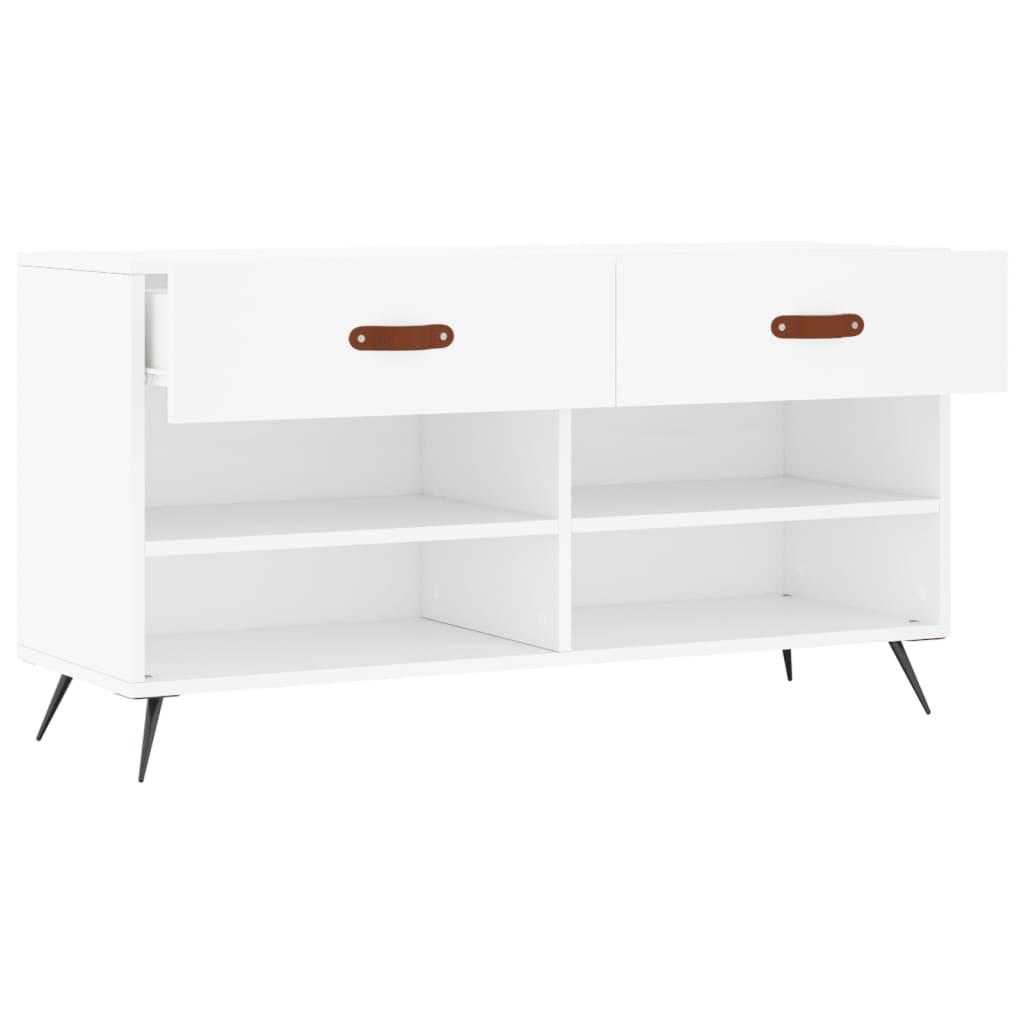 Klupa za cipele bijela 102 x 35 x 55 cm od konstruiranog drva