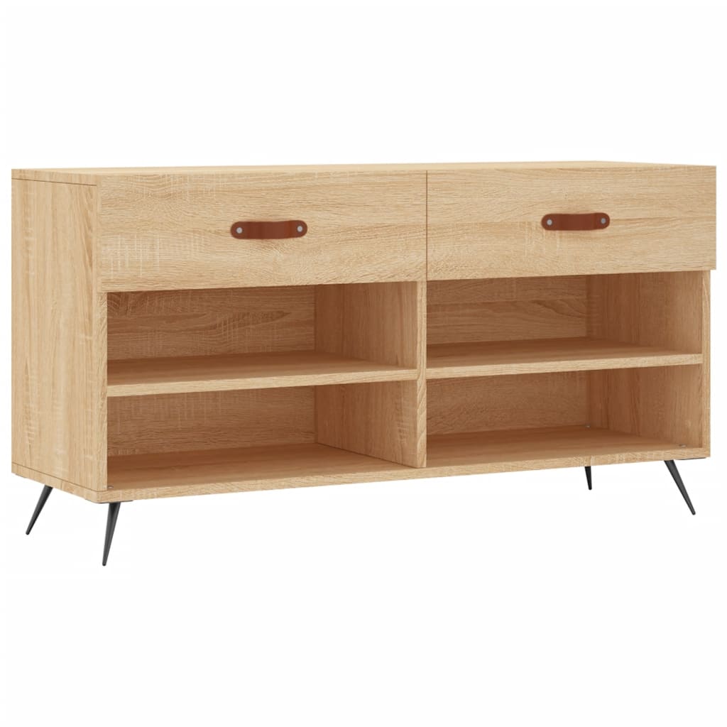 Klupa za cipele boja hrasta 102 x 35 x 55 cm konstruirano drvo