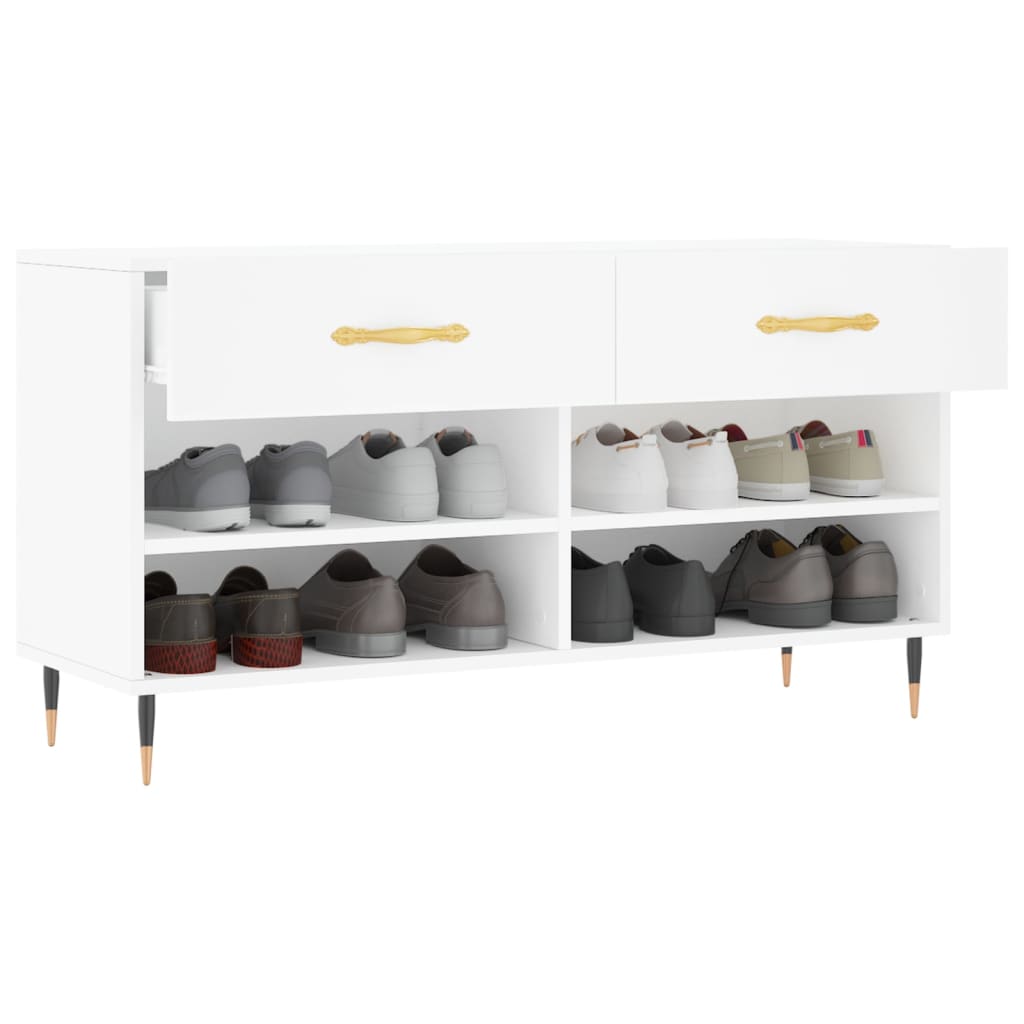 Klupa za cipele bijela 102 x 35 x 55 cm od konstruiranog drva