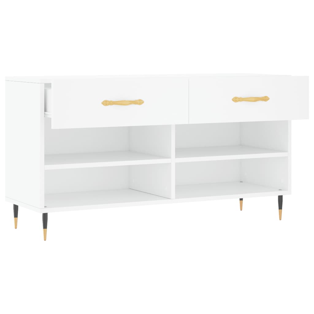 Klupa za cipele bijela 102 x 35 x 55 cm od konstruiranog drva
