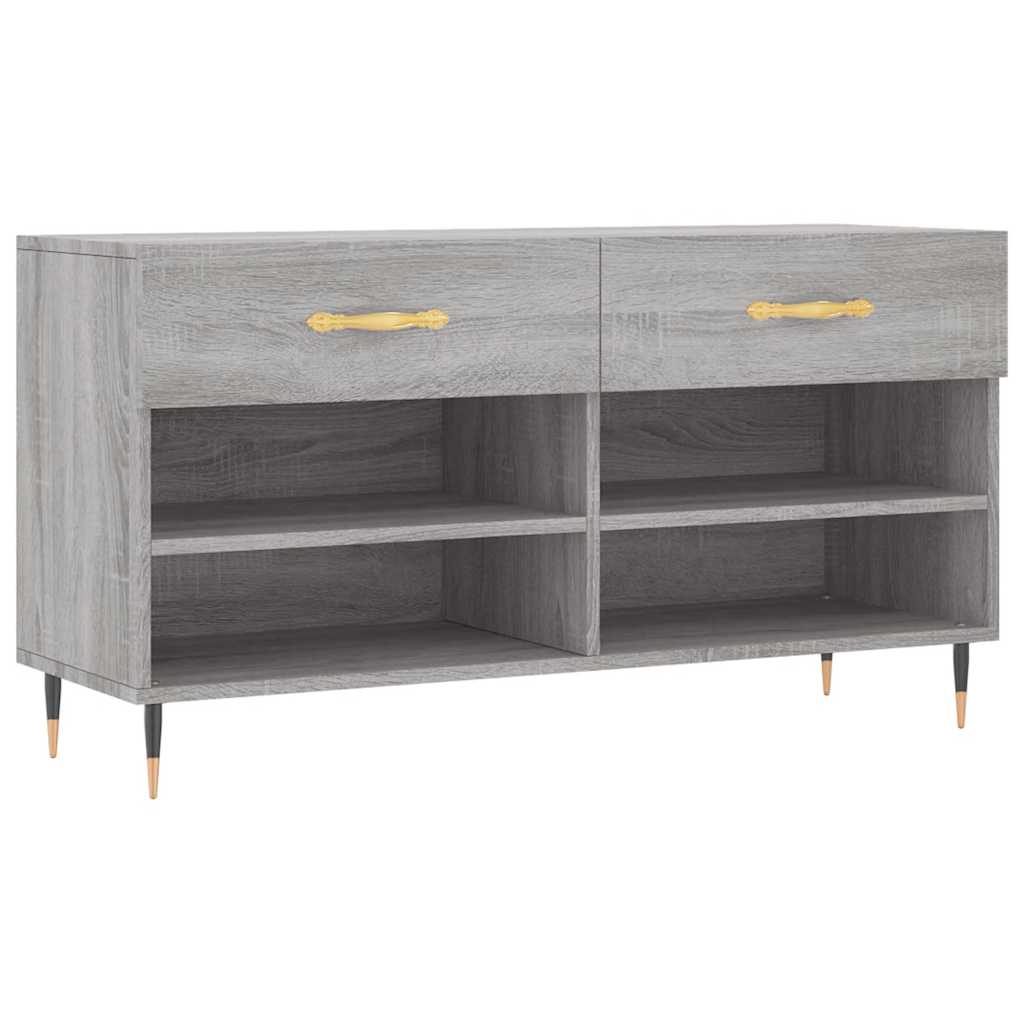 Klupa za cipele siva boja hrasta 102x35x55 cm konstruirano drvo