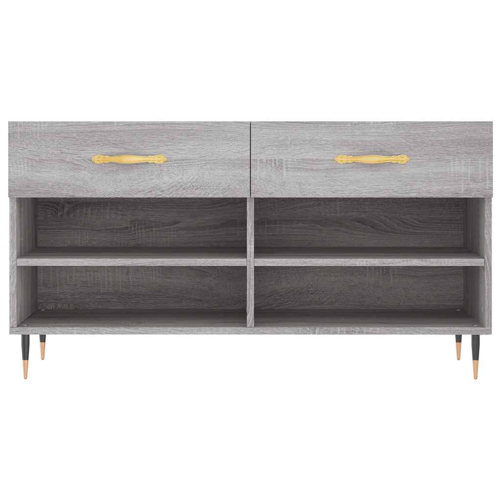 Klupa za cipele siva boja hrasta 102x35x55 cm konstruirano drvo