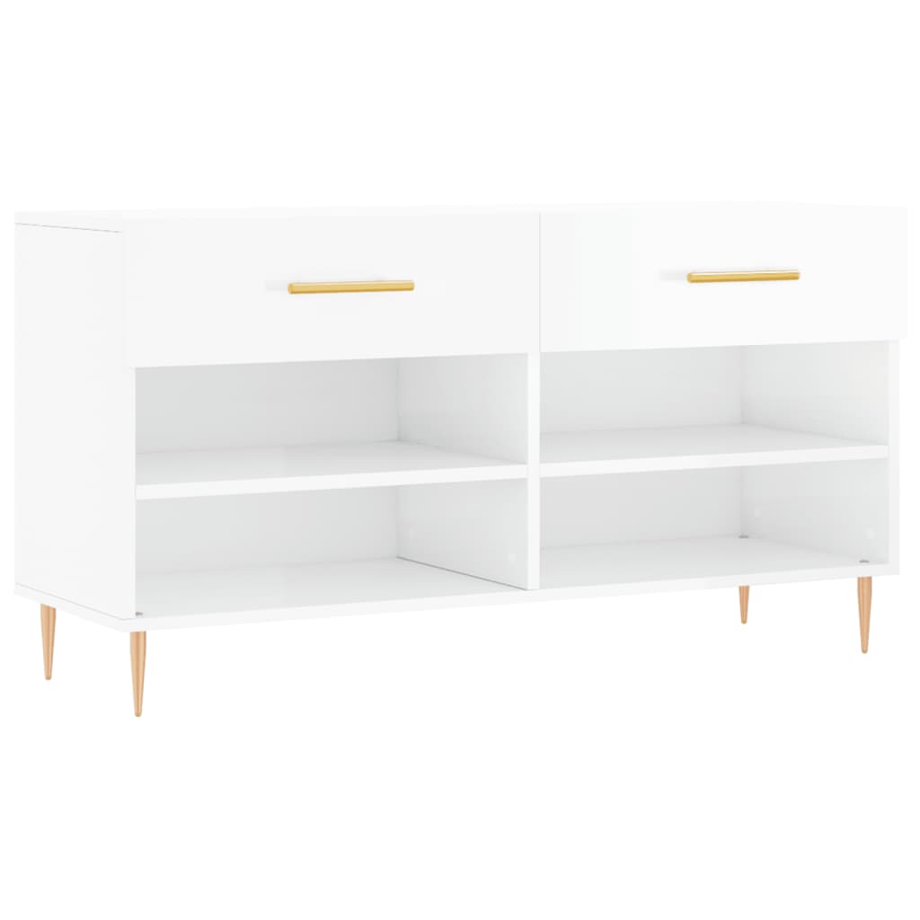 Klupa za cipele sjajna bijela 102x35x55 cm konstruirano drvo