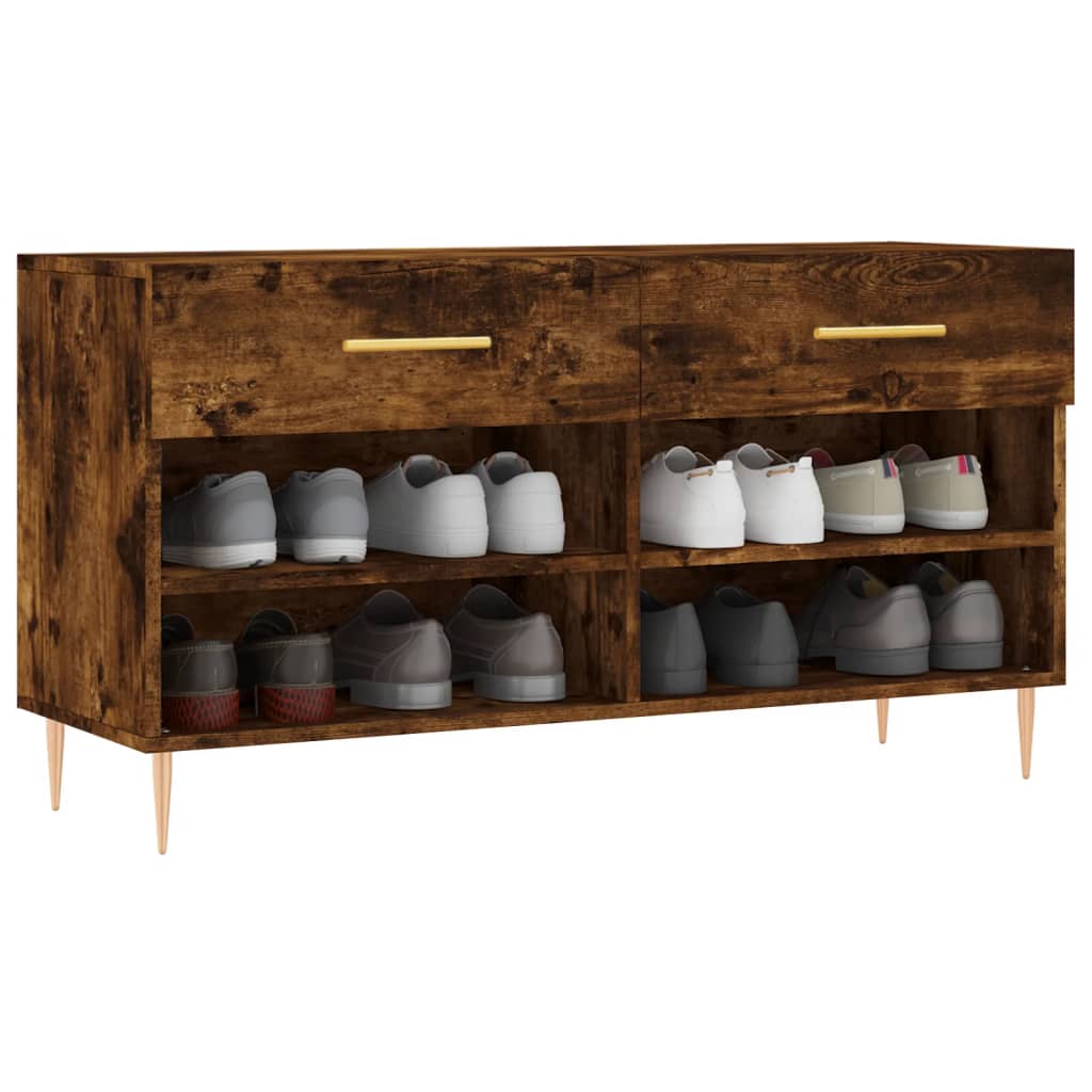 Klupa za cipele boja hrasta 102 x 35 x 55 cm konstruirano drvo
