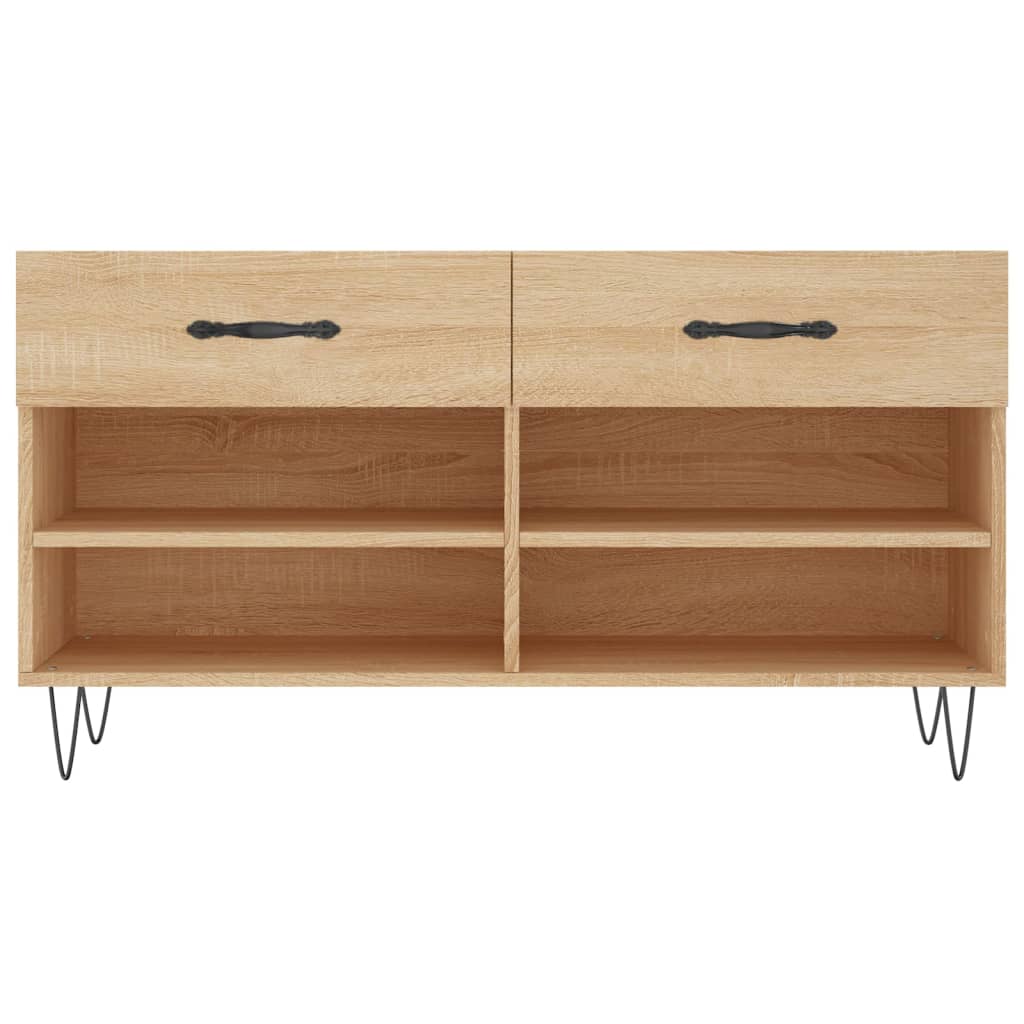 Klupa za cipele boja hrasta 102 x 35 x 55 cm konstruirano drvo