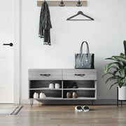 Klupa za cipele siva boja hrasta 102x35x55 cm konstruirano drvo
